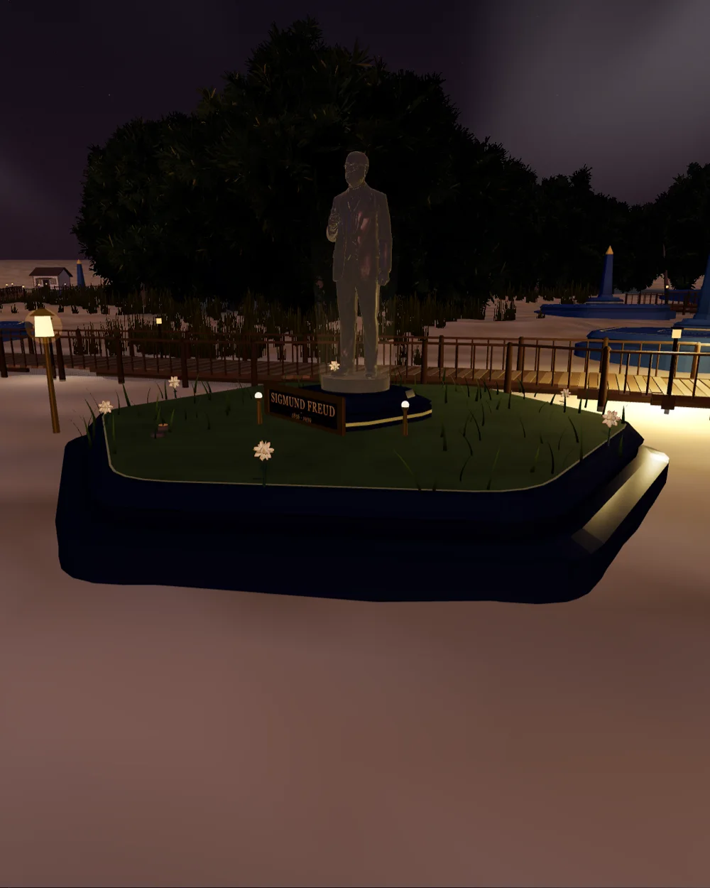 Sigmund Freud's statue on the tribute plot in the Shore